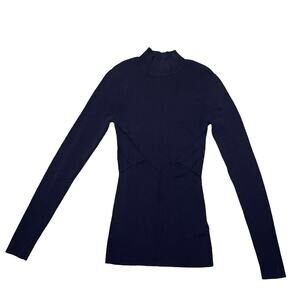 H&M Studio Collection A/W 2014 Structured Long Sleeve Top Blue Bodycon Size 2